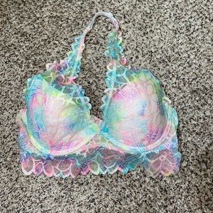 PINK Rainbow Lace Halter Bralette